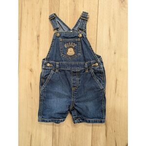 Gymboree Y2K Denim Short Overalls with Monkey Patch